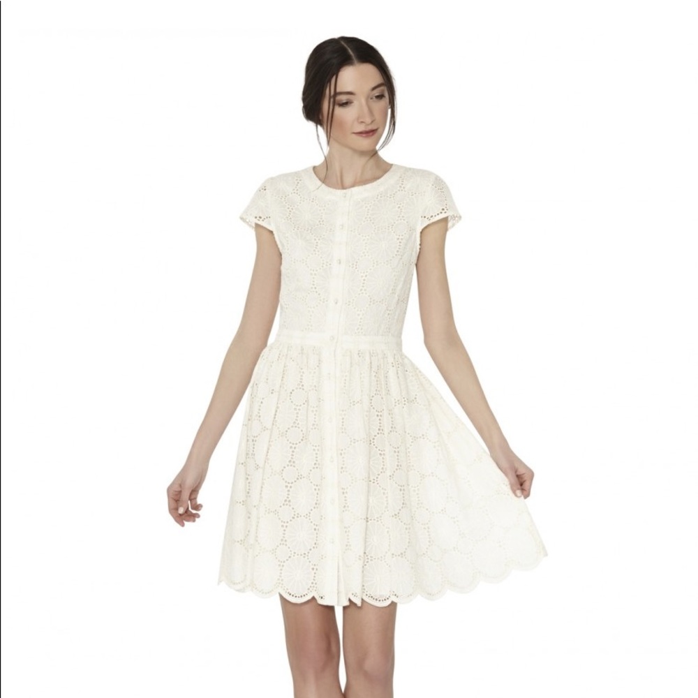 NWT Alice + Olivia Ivory Eyelet Dress